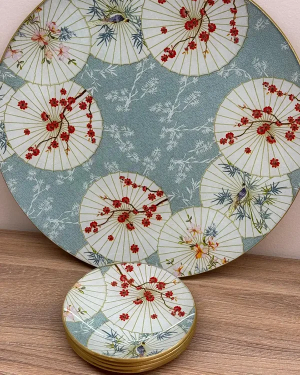 Platos decoupage León para regalar paraguas asiáticos