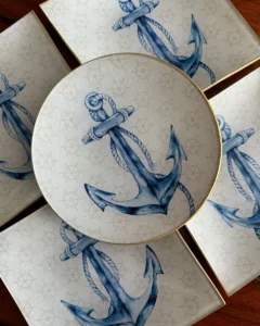 Platos decoupage para regalar León anclas