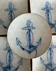 Platos decoupage para regalar anclas