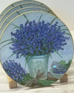 Platos decoupage para regalar lavanda