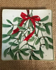 Platos decoupage para regalar León muérdago