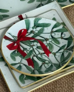 Platos decoupage para regalar León muérdago