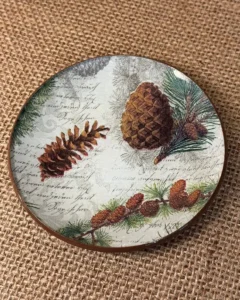 Platos decoupage para regalar León piñas