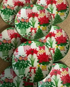 Platos decoupage para regalar muérdago
