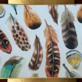 Platos decoupage para regalar plumas para papá