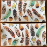 Platos decoupage para regalar plumas para papá