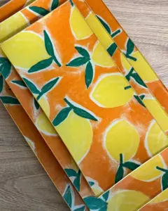 Platos decoupage para regalar naranja cítrica