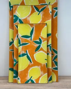 Platos decoupage para regalar naranja cítrica