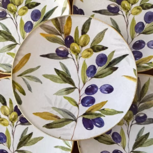 Platos decoupage para regalar León aceitunas - olivas