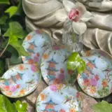 Platos decoupage para regalar Jardín de oriente