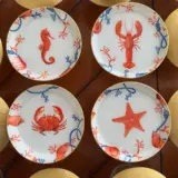 Platos decoupage para regalar León animales marinos