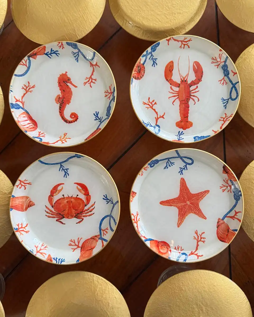 Platos decoupage para regalar León animales marinos Platos decoupage para regalar León animales marinos