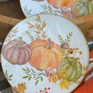 Platos decoupage para regalar calabazas