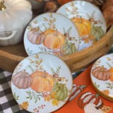 Platos decoupage para regalar León calabazas