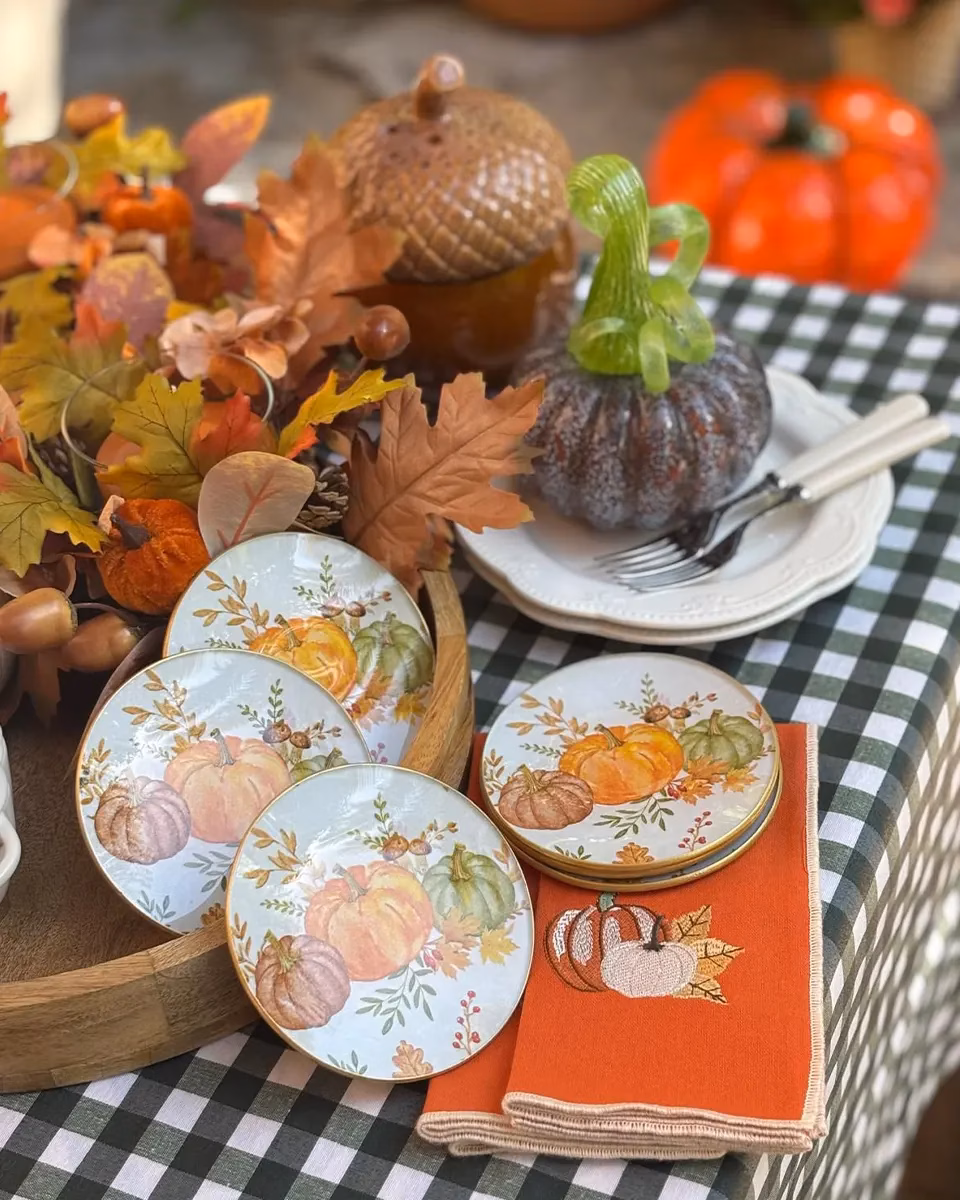 Platos decoupage para regalar León calabazas Platos decoupage para regalar León calabazas