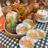 Platos decoupage para regalar León calabazas