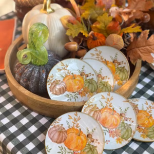 Platos decoupage para regalar calabazas
