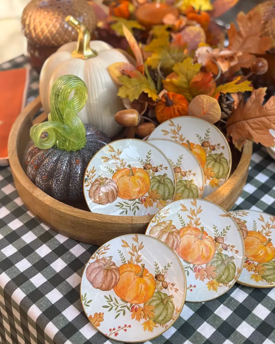 Platos decoupage para regalar calabazas Platos decoupage para regalar calabazas
