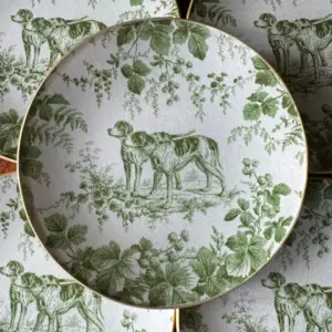 Platos decoupage para regalar León perros de caza