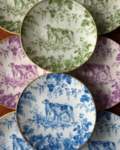 Platos decoupage para regalar perros de caza