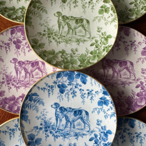 Platos decoupage para regalar perros de caza