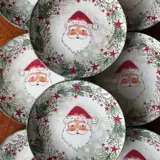 Platos decoupage para regalar León Papá Noel