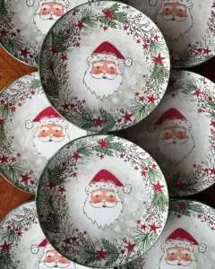 Platos decoupage para regalar León Papá Noel