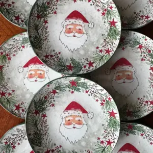 Platos decoupage para regalar León Papá Noel