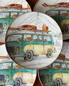 Platos decoupage para regalar León perros de caza