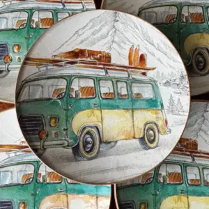 Platos decoupage para regalar León perros de caza