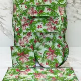 Platos decoupage para regalar lazo y acebo