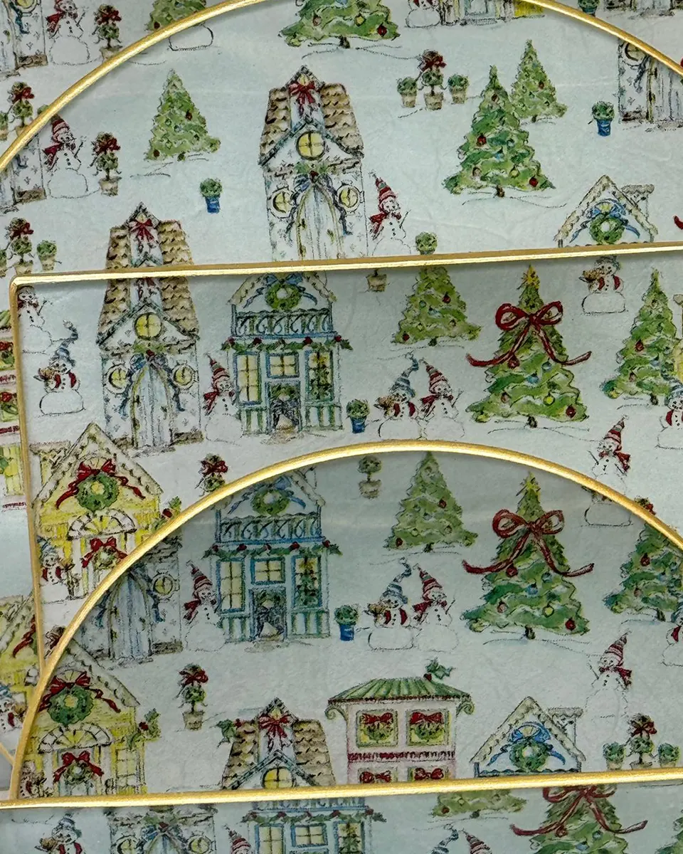 Platos decoupage León para regalar pueblo navideño Platos decoupage León para regalar pueblo navideño
