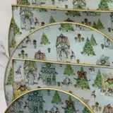 Platos decoupage León para regalar pueblo navideño