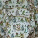 Platos decoupage León para regalar pueblo navideño