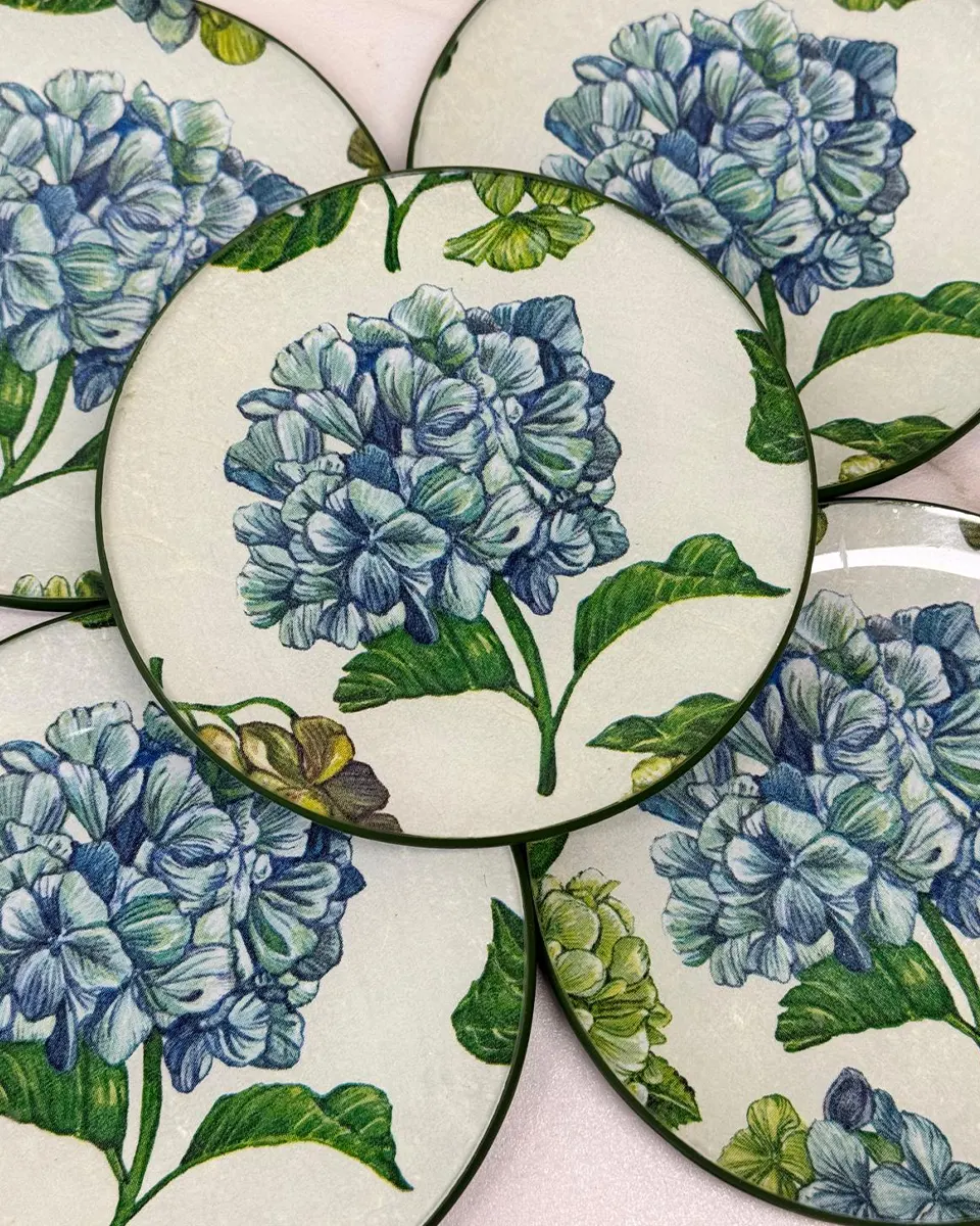platos decoupage para regalar León hortensias azules platos decoupage para regalar León hortensias azules