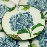 platos decoupage para regalar hortensias azules