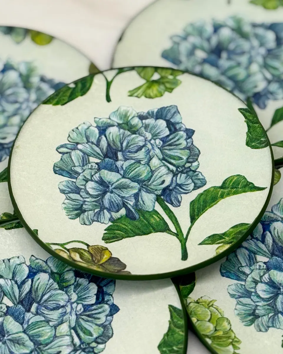platos decoupage para regalar hortensias azules platos decoupage para regalar hortensias azules