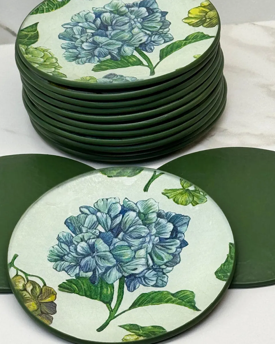 platos decoupage para regalar hortensias azules platos decoupage para regalar hortensias azules