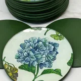platos decoupage para regalar León hortensias azules