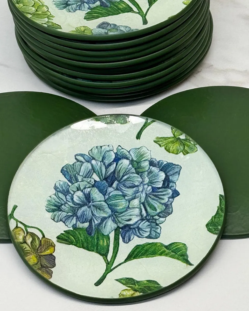 platos decoupage para regalar León hortensias azules platos decoupage para regalar León hortensias azules