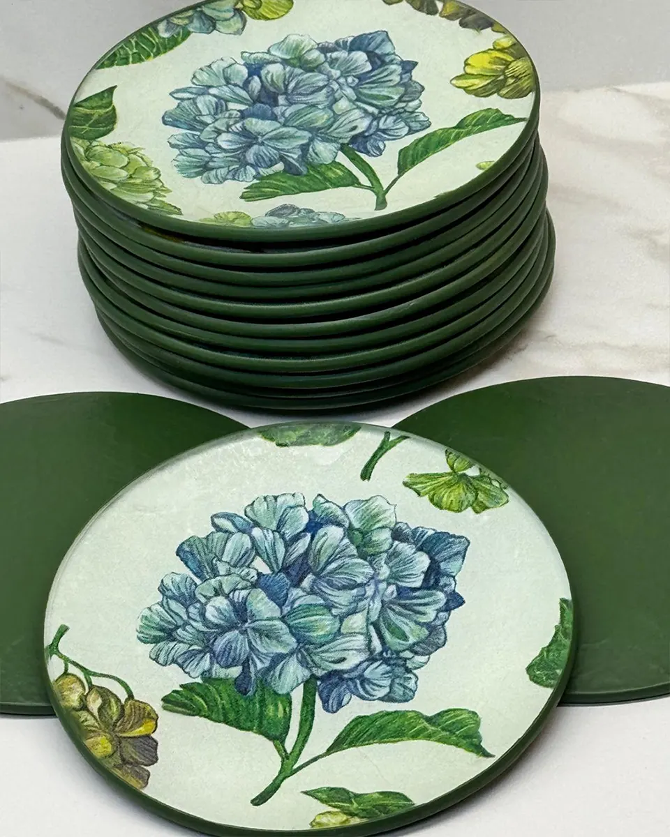 platos decoupage para regalar hortensias azules platos decoupage para regalar hortensias azules