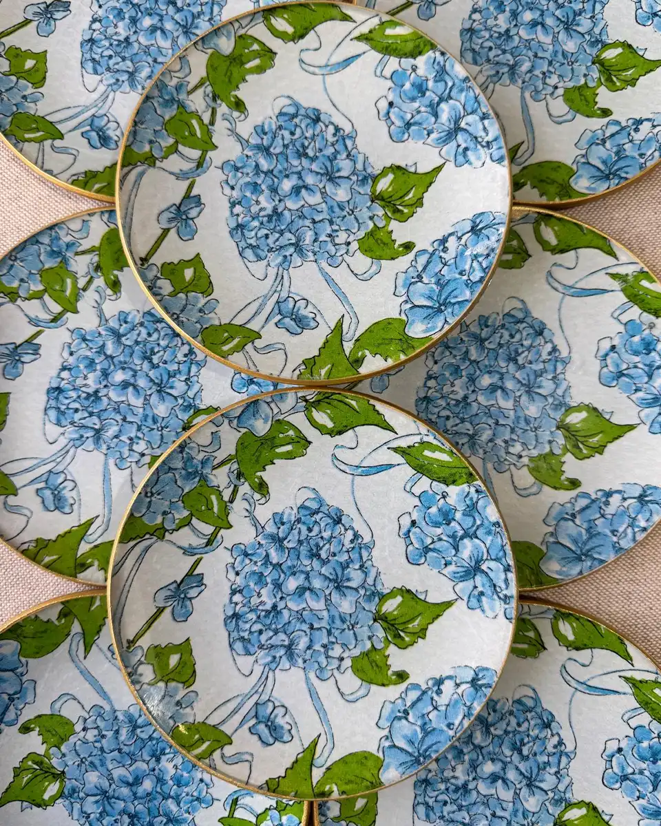 platos decoupage para regalar hortensias azules claras platos decoupage para regalar hortensias azules claras