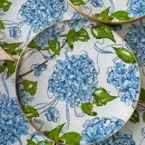 platos decoupage para regalar León hortensias azules claras