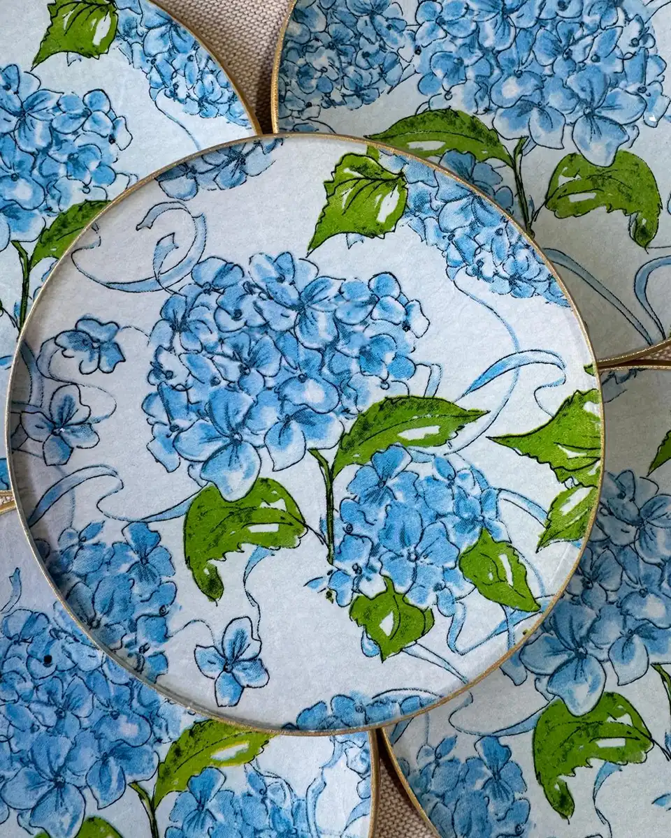 platos decoupage para regalar hortensias azules claras platos decoupage para regalar hortensias azules claras