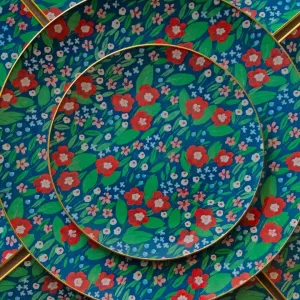 platos decoupage para regalar flores rojas