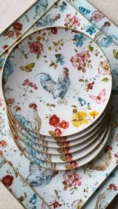 platos decoupage para regalar León gallinas primaverales